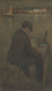 Een kunstenaar schildert door Walter Greaves